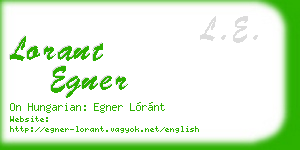 lorant egner business card